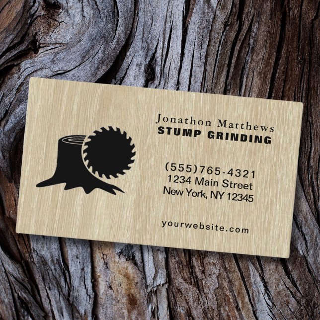 Tree Saw Stump Grinding Removal Business Card (Creator Uploaded)