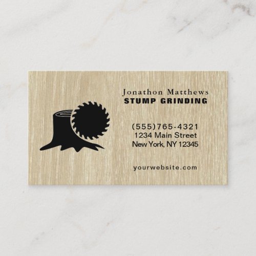 Tree Saw Stump Grinding Removal Business Card