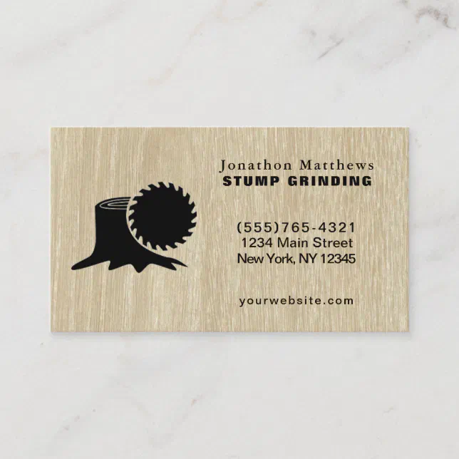 Tree Saw Stump Grinding Removal Business Card Zazzle