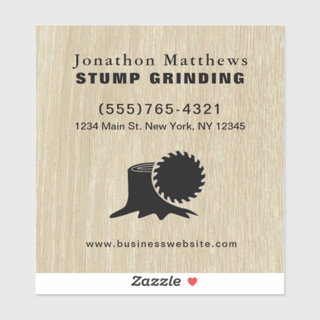 Tree Saw Stump Grinding Removal Business Sticker (Sheet)
