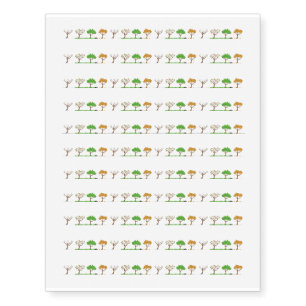 Tree Seasons Spring Summer Winter Fall Design Temporary Tattoos