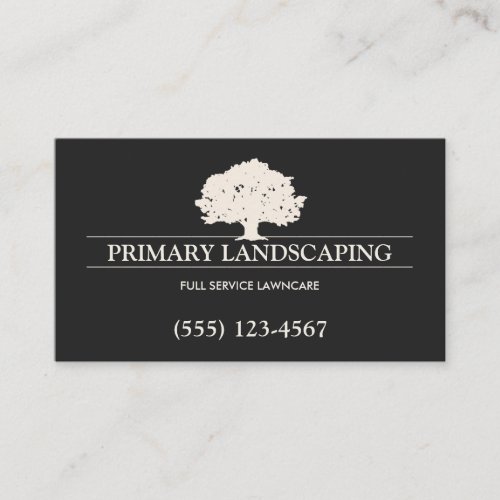 Tree Service and Lawn Care Landscaper Black Business Card