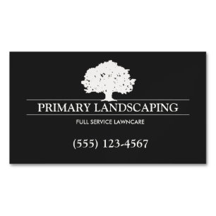 Tree Service and Lawn Care Landscaper Black  Business Card Magnet