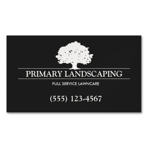 Tree Service and Lawn Care Landscaper Black  Business Card Magnet