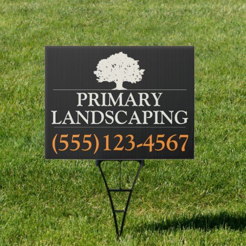 Tree Service and Lawn Care Landscaper Black Sign
