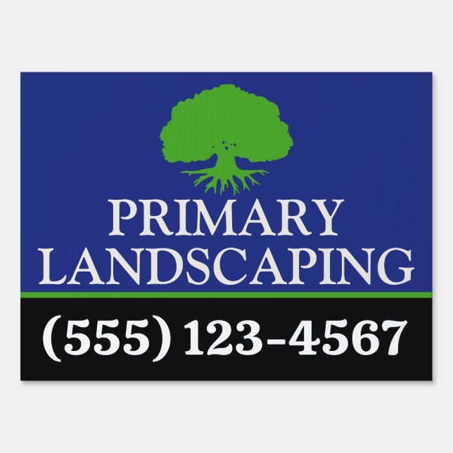 Tree Service and Lawn Care Landscaper - Tree Roots Sign (Front)