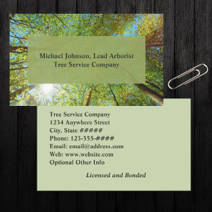 Tree Service Arborist Green Forest Trees Business Card