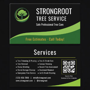 Tree Service Arborist QR Code Professional Business Card