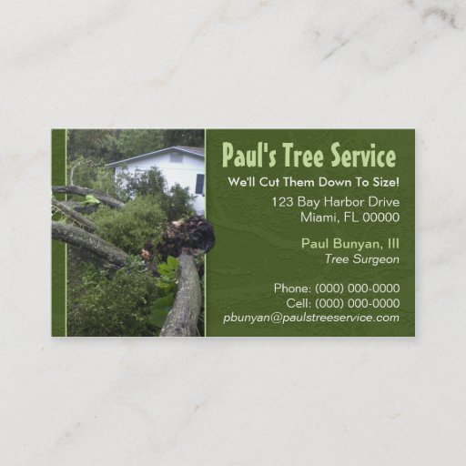 Customizable Tree Service Business Card