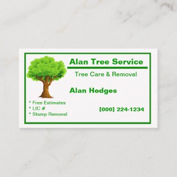 Tree Service Business Card by Iggys_World at Zazzle