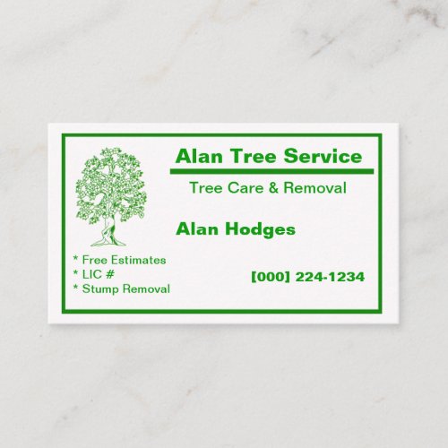 Tree Service Business Card