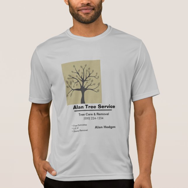 Tree Service Business Card T-Shirt (Front)