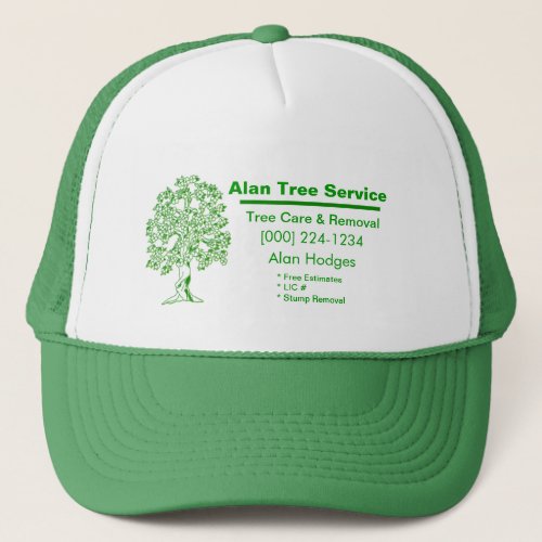 Tree Service Business Card Trucker Hat