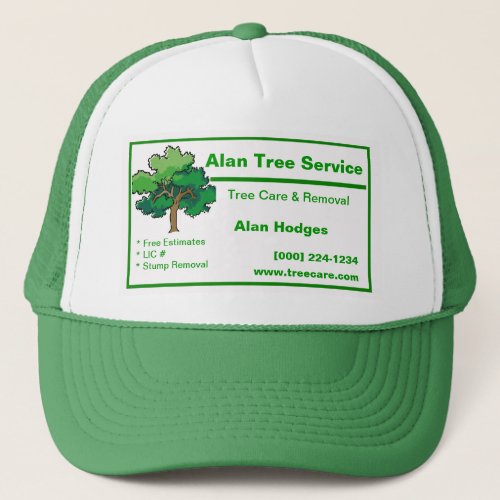 Tree Service Business Card Trucker Hat