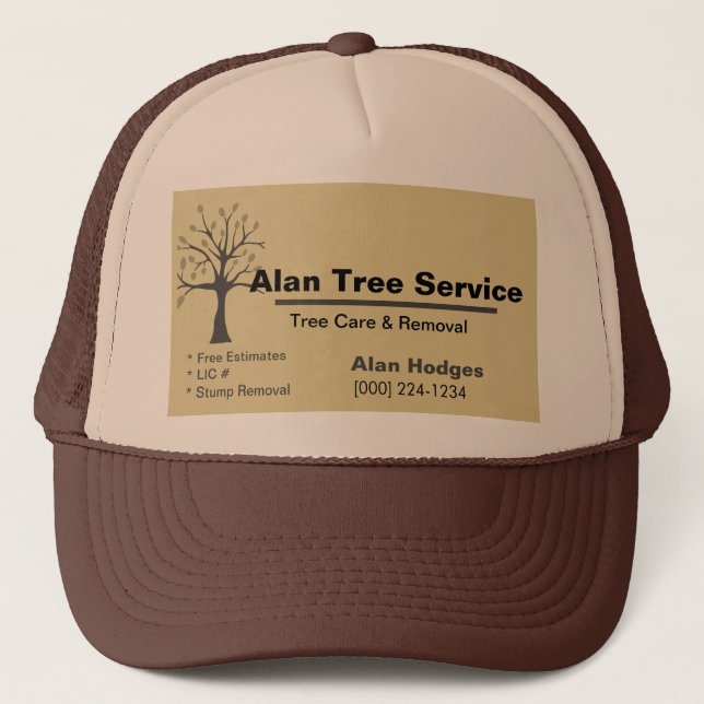 Tree Service Business Card Trucker Hat (Front)