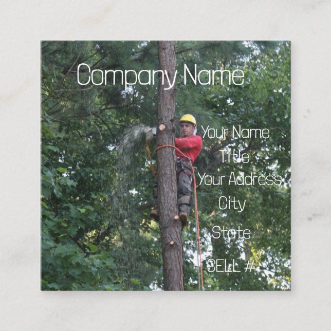 Tree Service Business Square Business Card (Front)