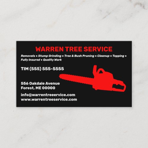 Tree Service Company  Business Card