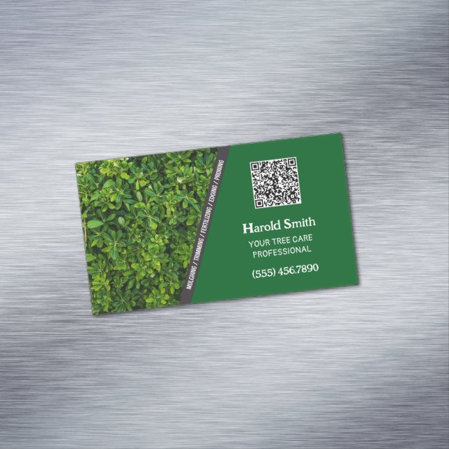 Tree Service Custom QR Business Card Magnet (In Situ)