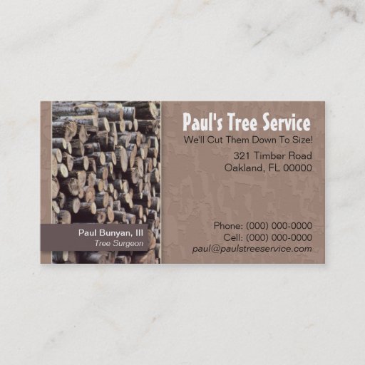 Customizable Tree Service/Firewood Business Card
