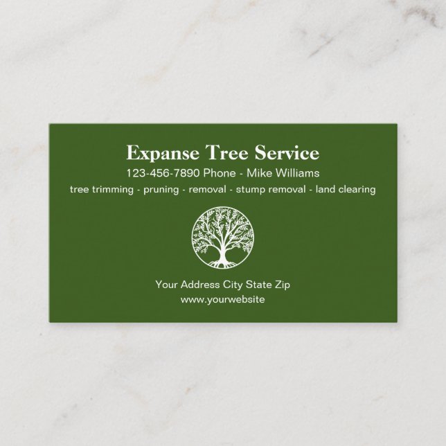 Tree Service Modern Logo Template  Business Card (Front)