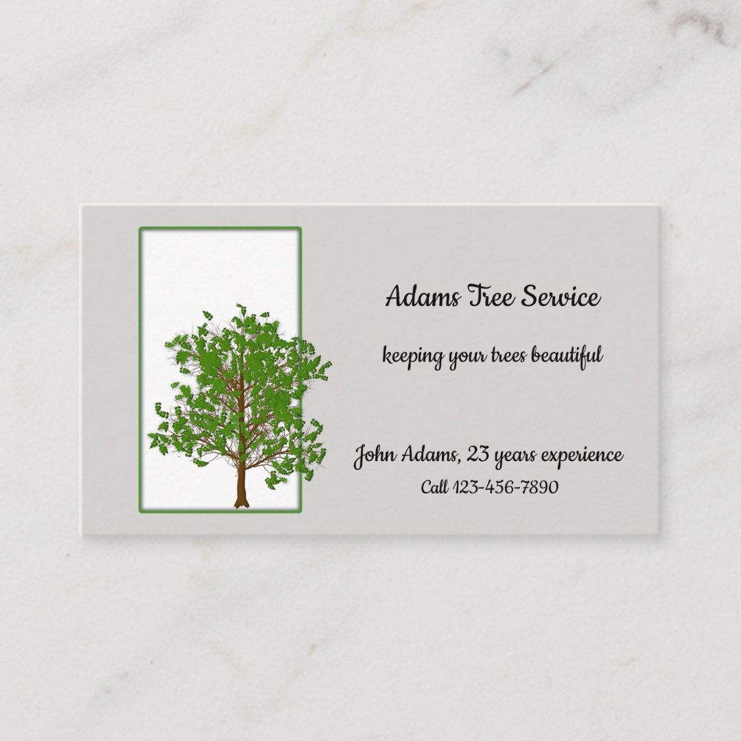 Tree Service Or Arborist - Light Gray Business Card 