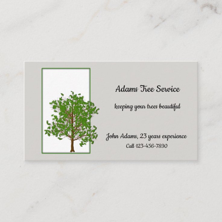 Tree Service or Arborist - Light Gray Business Card | Zazzle