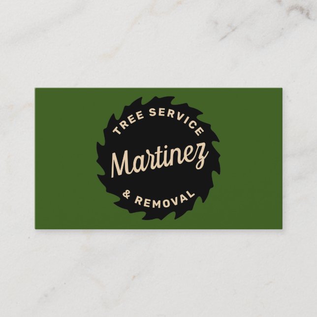 Tree Service & Removal Circular Saw Business Card (Front)