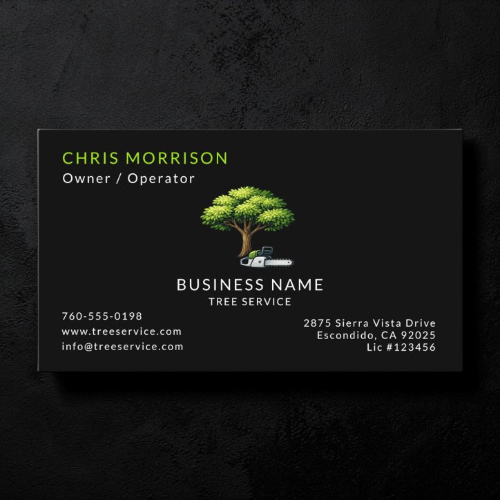 Tree Services Arborist Business Card