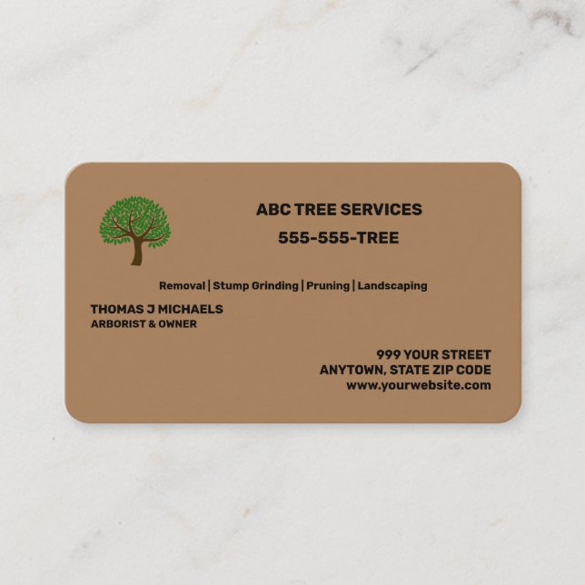 Tree Services Business Card (Front)