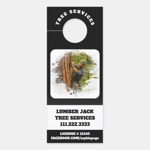 *~* Tree Services  Man QR Lumber Jack Door Door Hanger
