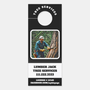 *~* Tree Services QR MAN TREE Door Door Hanger