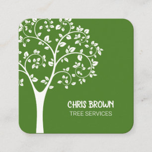 Tree Services Square Business Card