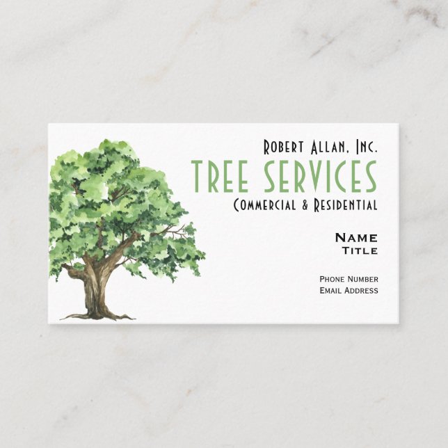 Tree Services Standard, 3.5" x 2.0" Business Card (Front)