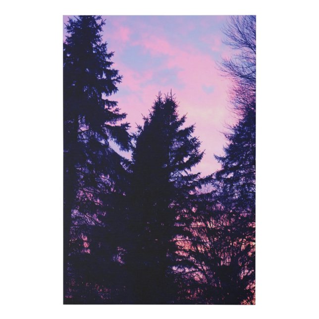 Tree Shadows Forest Hues Faux Canvas Print (Front)