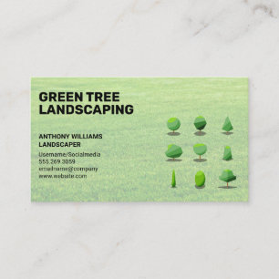 Tree Shapes Landscaping Logo Business Card