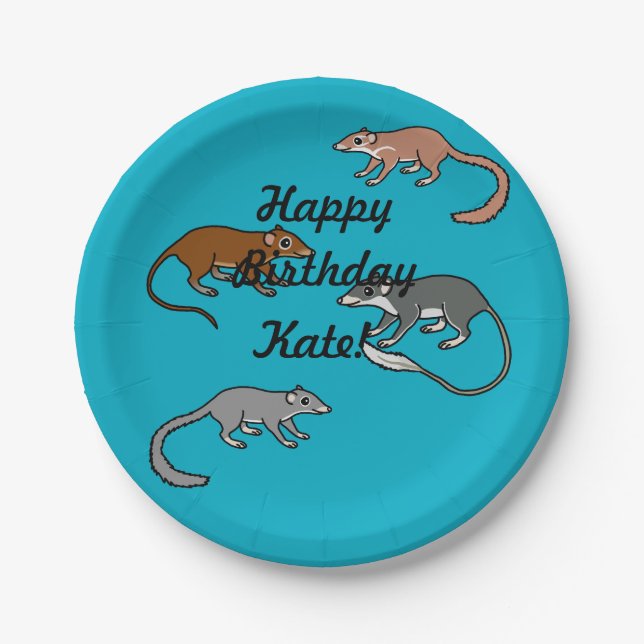 Tree Shrews Paper Plates (Front)