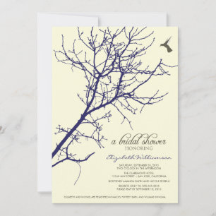 Tree Silhouette Bridal Shower Invitation (navy)