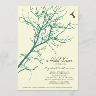 Tree Silhouette Bridal Shower Invitation (teal)