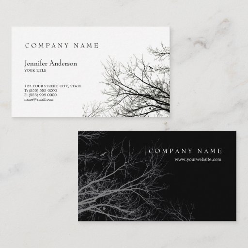 Customizable Tree Silhouette business card