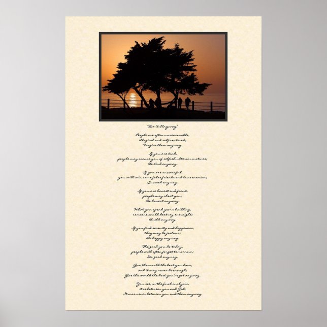 Tree Silhouette Do It Anyway Poster (Front)