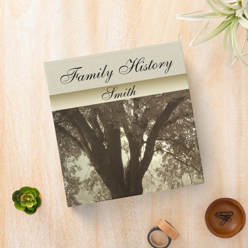 Tree Silhouette Family History Album 3 Ring Binder