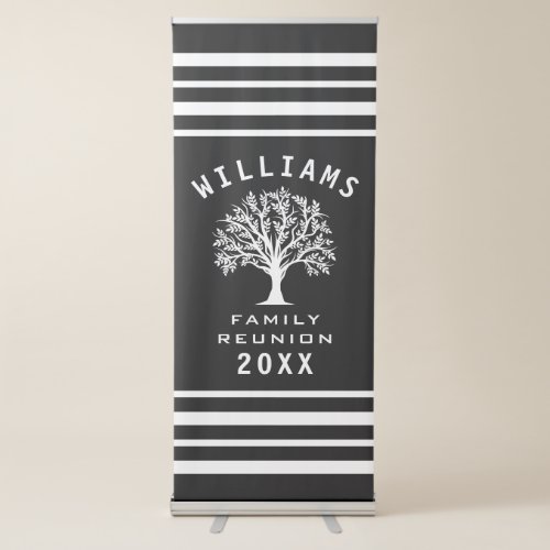 Tree Silhouette Family Reunion Summer Vacation Retractable Banner