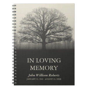 Tree Silhouette In Loving Memory Guestbook Notebook