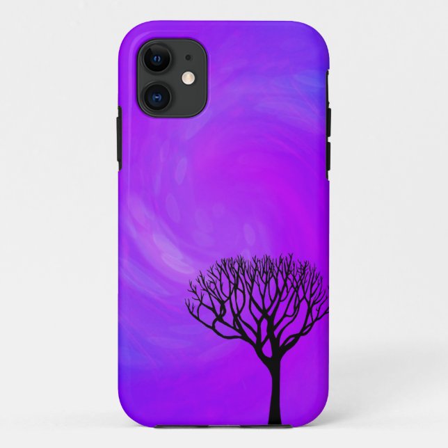 Tree Silhouette (Northern Lights) Case-Mate iPhone Case (Back)