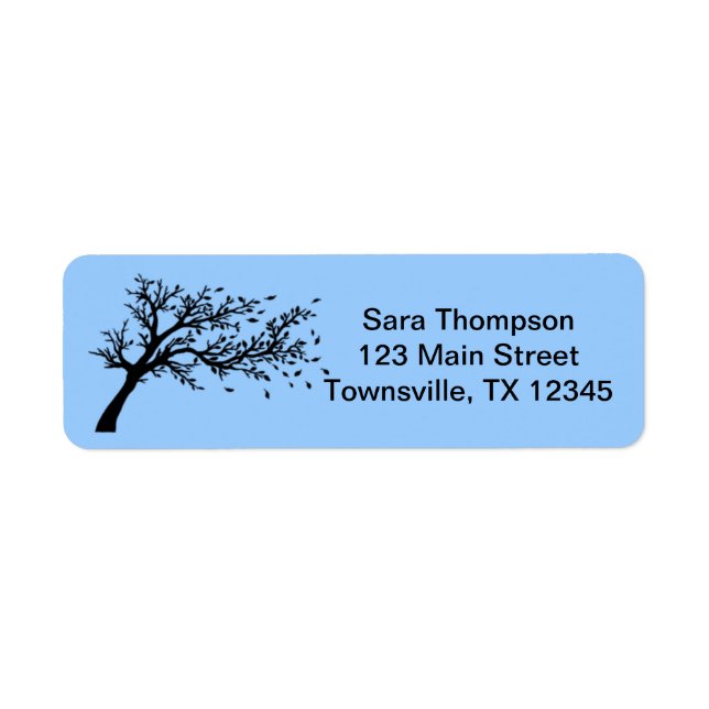 Tree Silhouette of Tree in the Wind Label (Front)