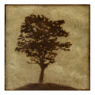 Tree Silhouette on Bronze Background Acrylic Print