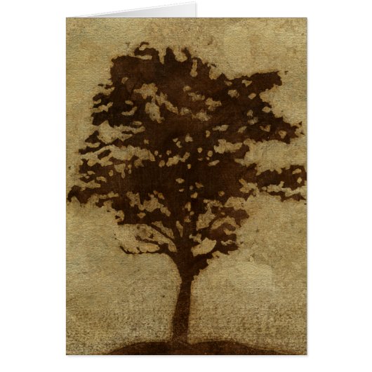 Tree Silhouette on Bronze Background Cards (Front)