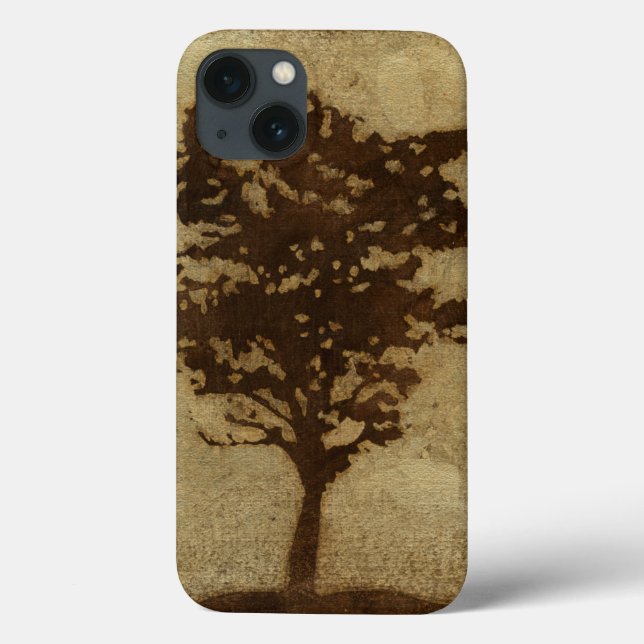Tree Silhouette on Bronze Background Case-Mate iPhone Case (Back)