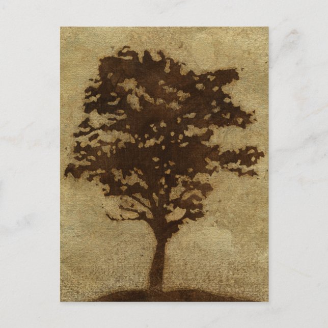 Tree Silhouette on Bronze Background Postcard (Front)