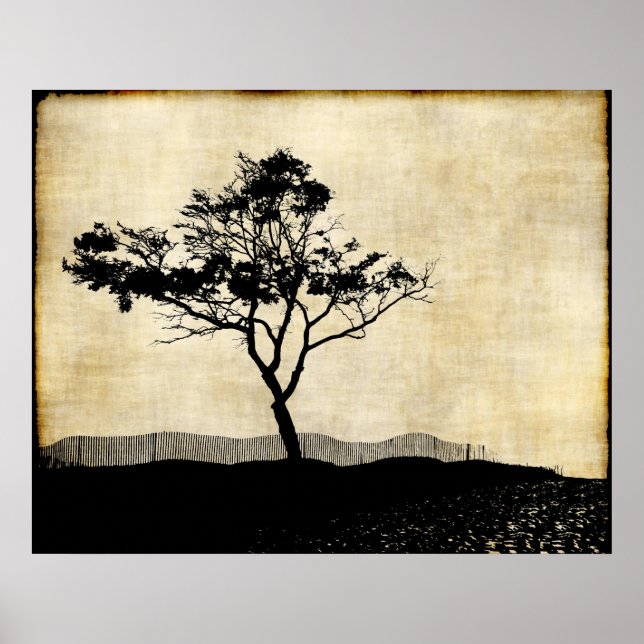 Tree Silhouette Photo Art Poster (Front)